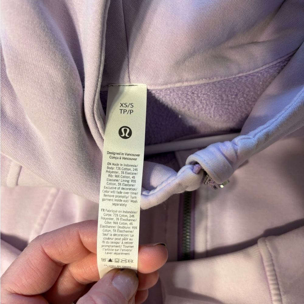 Lululemon Scuba Half Zip Hoodie Cropped Lilac Ether - Picture 2 of 9